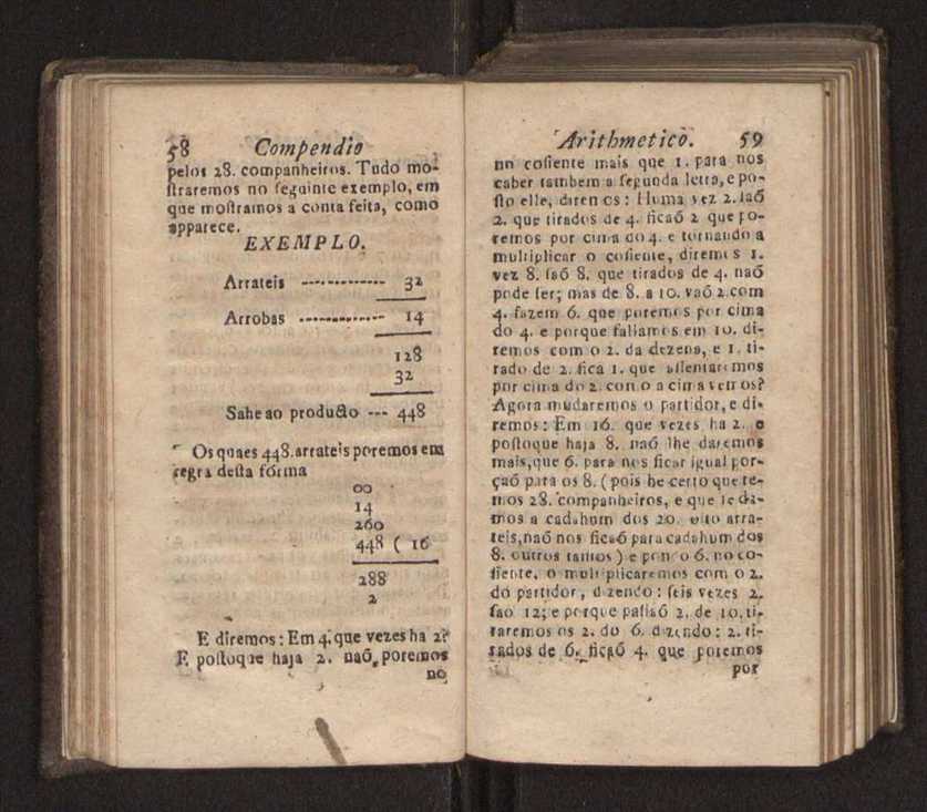 Compendio arithmetico : obra muito util para principiantes aprenderem com facilidade todas as especies de conta, & saberem usar dellas, com suas taboas no fim, em que se achara diminuidas as moedas de ouro deste reyno ... 38