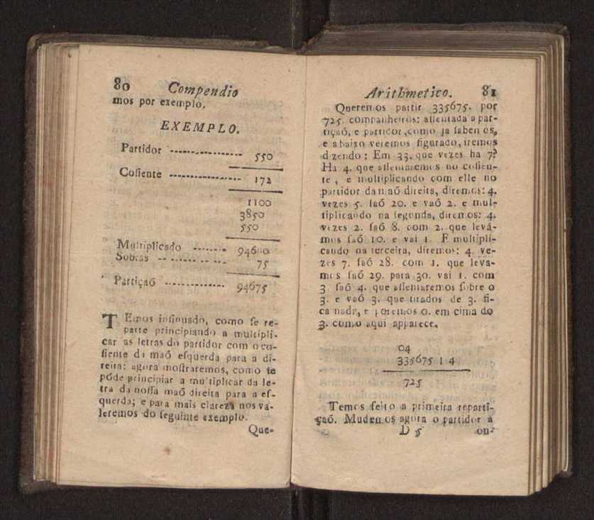 Compendio arithmetico : obra muito util para principiantes aprenderem com facilidade todas as especies de conta, & saberem usar dellas, com suas taboas no fim, em que se achara diminuidas as moedas de ouro deste reyno ... 49