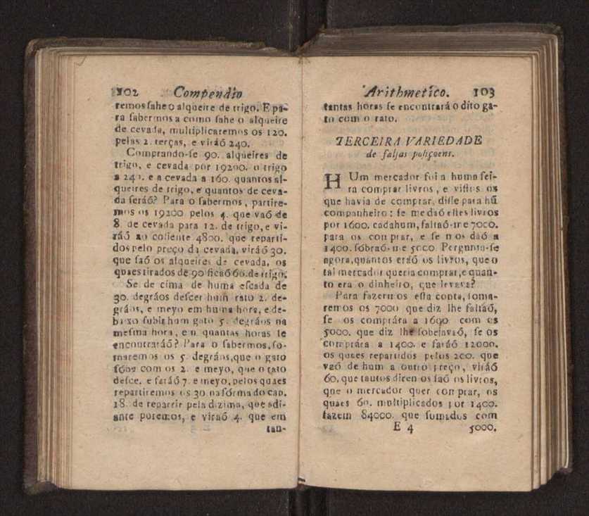Compendio arithmetico : obra muito util para principiantes aprenderem com facilidade todas as especies de conta, & saberem usar dellas, com suas taboas no fim, em que se achara diminuidas as moedas de ouro deste reyno ... 60