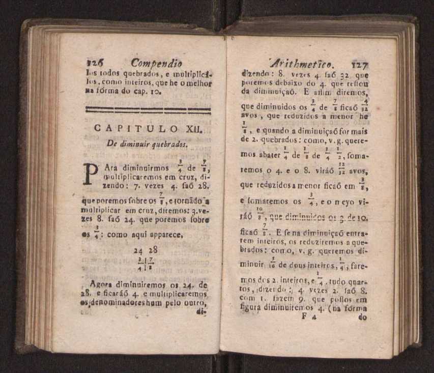 Compendio arithmetico : obra muito util para principiantes aprenderem com facilidade todas as especies de conta, & saberem usar dellas, com suas taboas no fim, em que se achara diminuidas as moedas de ouro deste reyno ... 72
