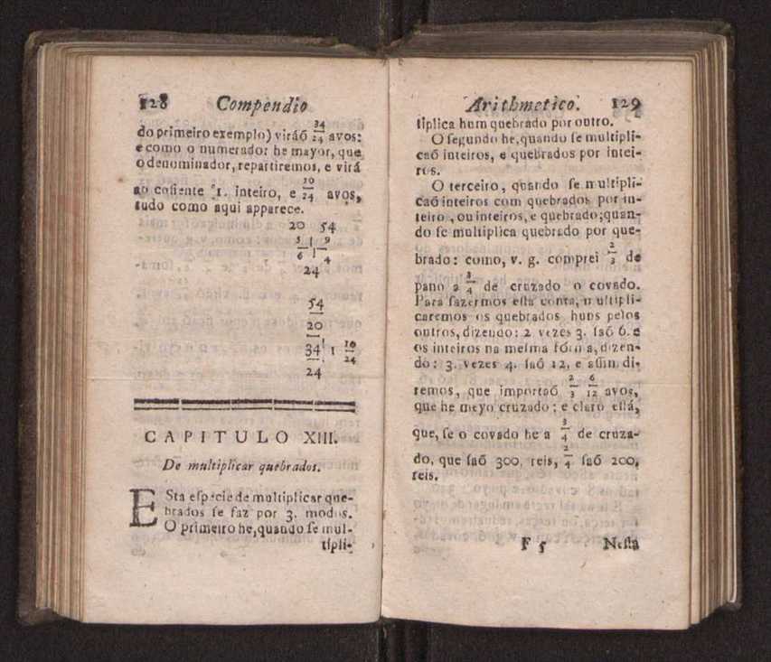 Compendio arithmetico : obra muito util para principiantes aprenderem com facilidade todas as especies de conta, & saberem usar dellas, com suas taboas no fim, em que se achara diminuidas as moedas de ouro deste reyno ... 73