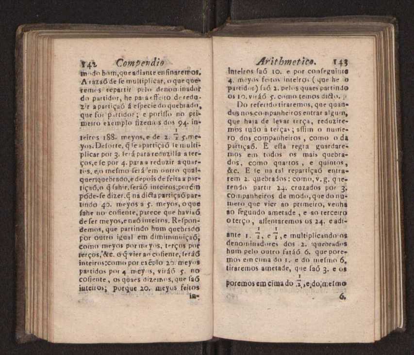 Compendio arithmetico : obra muito util para principiantes aprenderem com facilidade todas as especies de conta, & saberem usar dellas, com suas taboas no fim, em que se achara diminuidas as moedas de ouro deste reyno ... 80