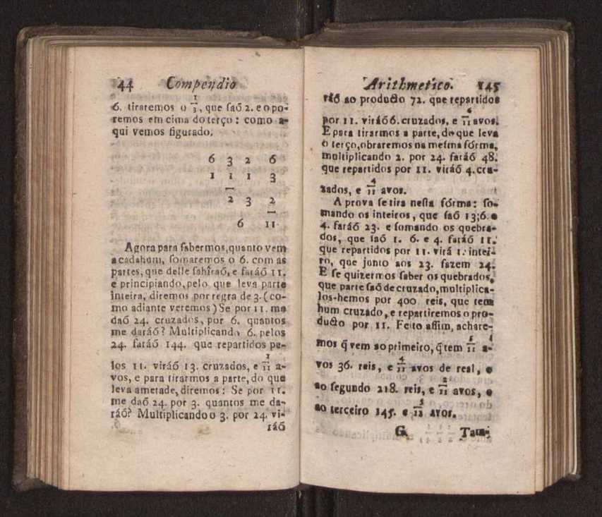 Compendio arithmetico : obra muito util para principiantes aprenderem com facilidade todas as especies de conta, & saberem usar dellas, com suas taboas no fim, em que se achara� diminuidas as moedas de ouro deste reyno ... 81