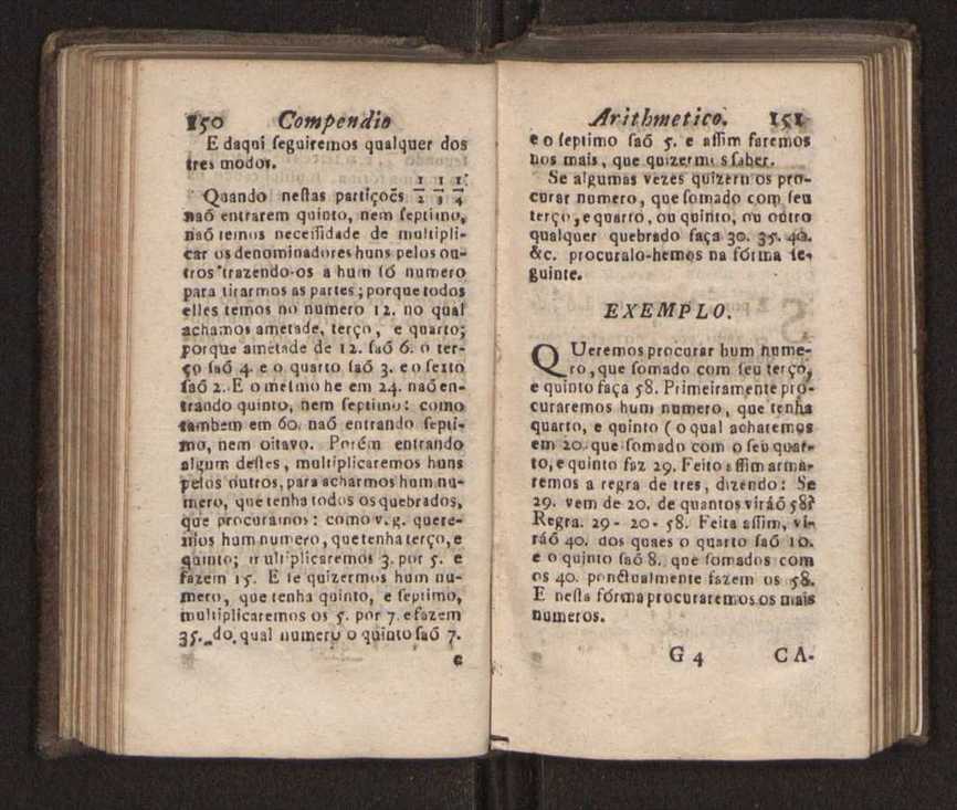 Compendio arithmetico : obra muito util para principiantes aprenderem com facilidade todas as especies de conta, & saberem usar dellas, com suas taboas no fim, em que se achara diminuidas as moedas de ouro deste reyno ... 84