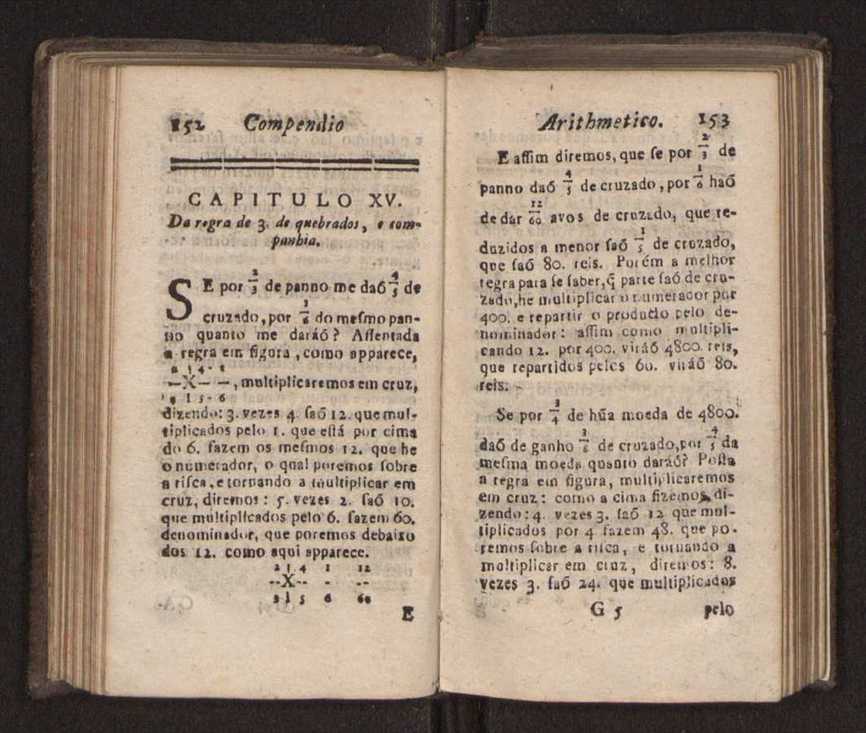 Compendio arithmetico : obra muito util para principiantes aprenderem com facilidade todas as especies de conta, & saberem usar dellas, com suas taboas no fim, em que se achara diminuidas as moedas de ouro deste reyno ... 85
