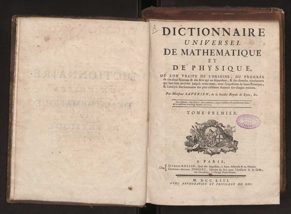 Dictionnaire universel de Mathematique et de Physique, ... Vol. 1 3