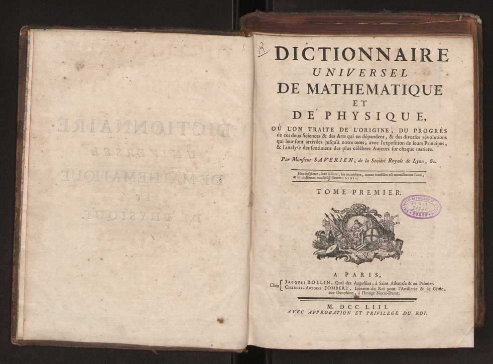 Dictionnaire universel de Mathematique et de Physique, ... Vol. 1 3