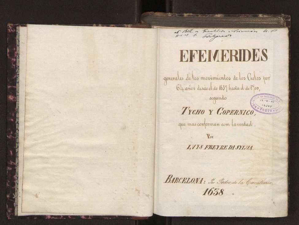 Efemerides generales de los movimientos de los Cielos por 64 aos desde el de 1637 hasta el de 1700, segundo Fycho y Copernico, que mas conforman la verdad 3