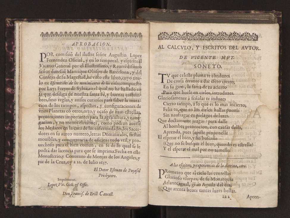 Efemerides generales de los movimientos de los Cielos por 64 aos desde el de 1637 hasta el de 1700, segundo Fycho y Copernico, que mas conforman la verdad 8