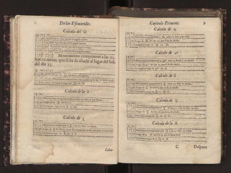 Efemerides generales de los movimientos de los Cielos por 64 aos desde el de 1637 hasta el de 1700, segundo Fycho y Copernico, que mas conforman la verdad 23