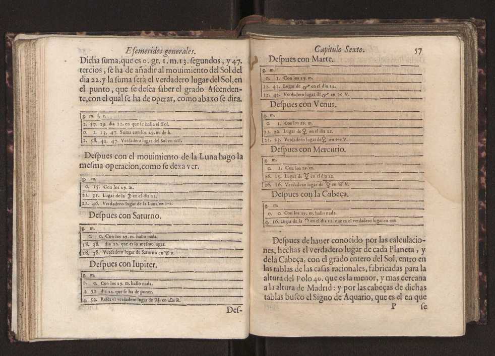 Efemerides generales de los movimientos de los Cielos por 64 aos desde el de 1637 hasta el de 1700, segundo Fycho y Copernico, que mas conforman la verdad 71