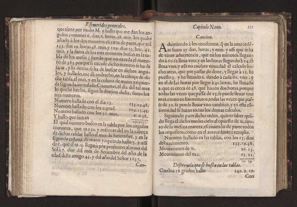 Efemerides generales de los movimientos de los Cielos por 64 aos desde el de 1637 hasta el de 1700, segundo Fycho y Copernico, que mas conforman la verdad 125
