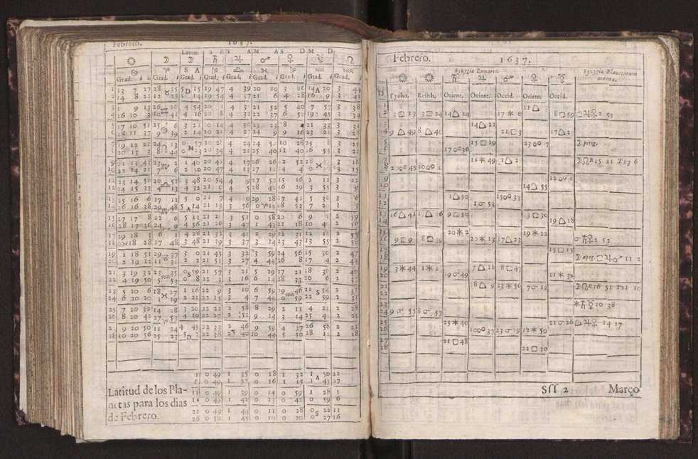 Efemerides generales de los movimientos de los Cielos por 64 aos desde el de 1637 hasta el de 1700, segundo Fycho y Copernico, que mas conforman la verdad 267