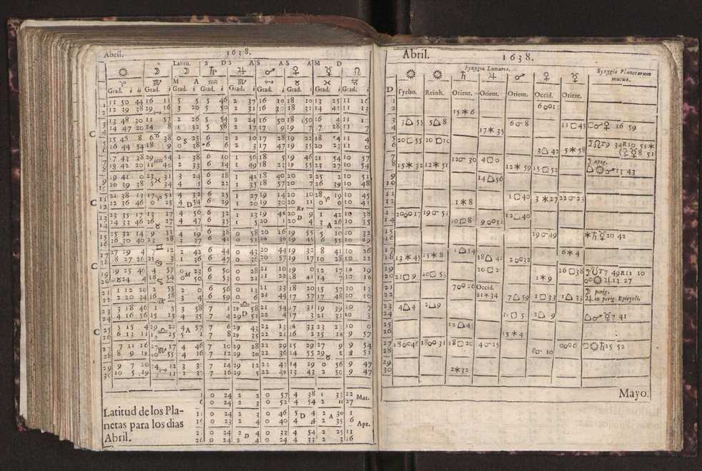 Efemerides generales de los movimientos de los Cielos por 64 aos desde el de 1637 hasta el de 1700, segundo Fycho y Copernico, que mas conforman la verdad 284