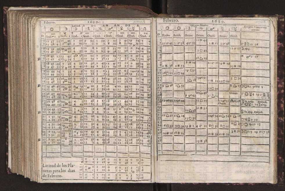 Efemerides generales de los movimientos de los Cielos por 64 aos desde el de 1637 hasta el de 1700, segundo Fycho y Copernico, que mas conforman la verdad 297