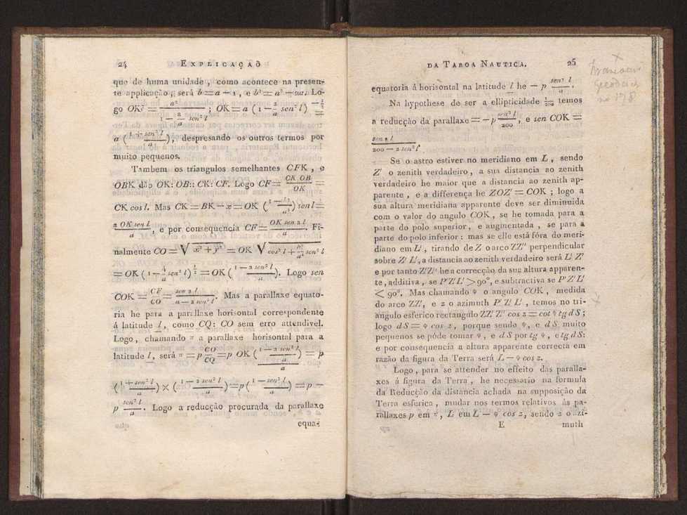 Explicao da taboada nautica para o calculo das longitudes, offerecida  Sociedade Real Maritima, militar, e geografica, por seu socio Jos Monteiro da Rocha, ... 21