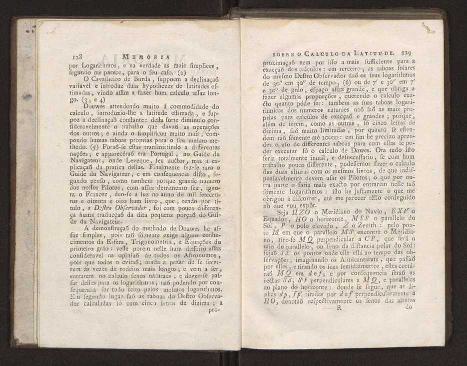 Memoria sobre o calculo da latitude, por duas alturas de hum mesmo astro tomadas fra do meridiano 5