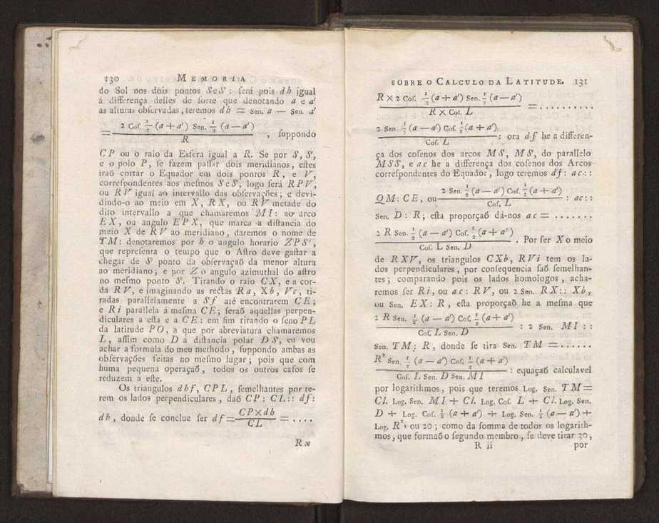 Memoria sobre o calculo da latitude, por duas alturas de hum mesmo astro tomadas fra do meridiano 6