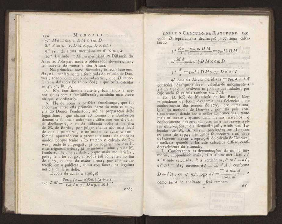 Memoria sobre o calculo da latitude, por duas alturas de hum mesmo astro tomadas fra do meridiano 13