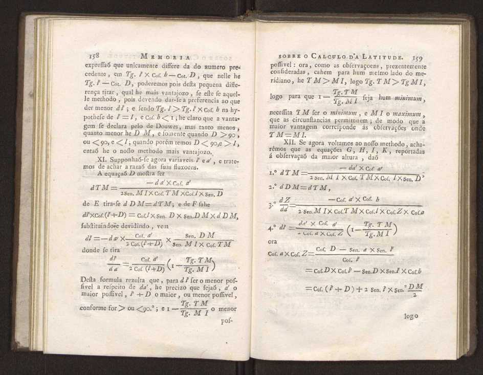 Memoria sobre o calculo da latitude, por duas alturas de hum mesmo astro tomadas fra do meridiano 20