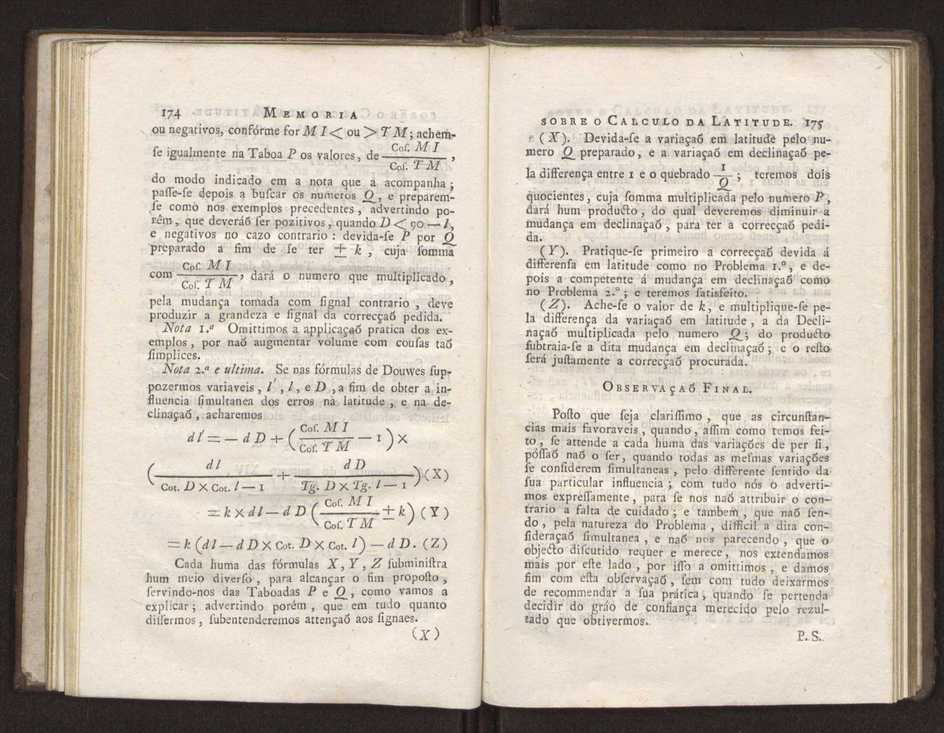 Memoria sobre o calculo da latitude, por duas alturas de hum mesmo astro tomadas fra do meridiano 28