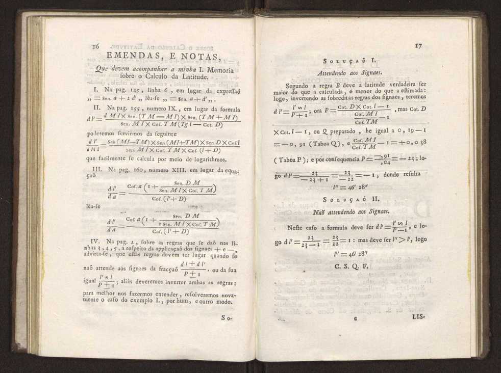 II Memoria sobre o calculo da latitude 9