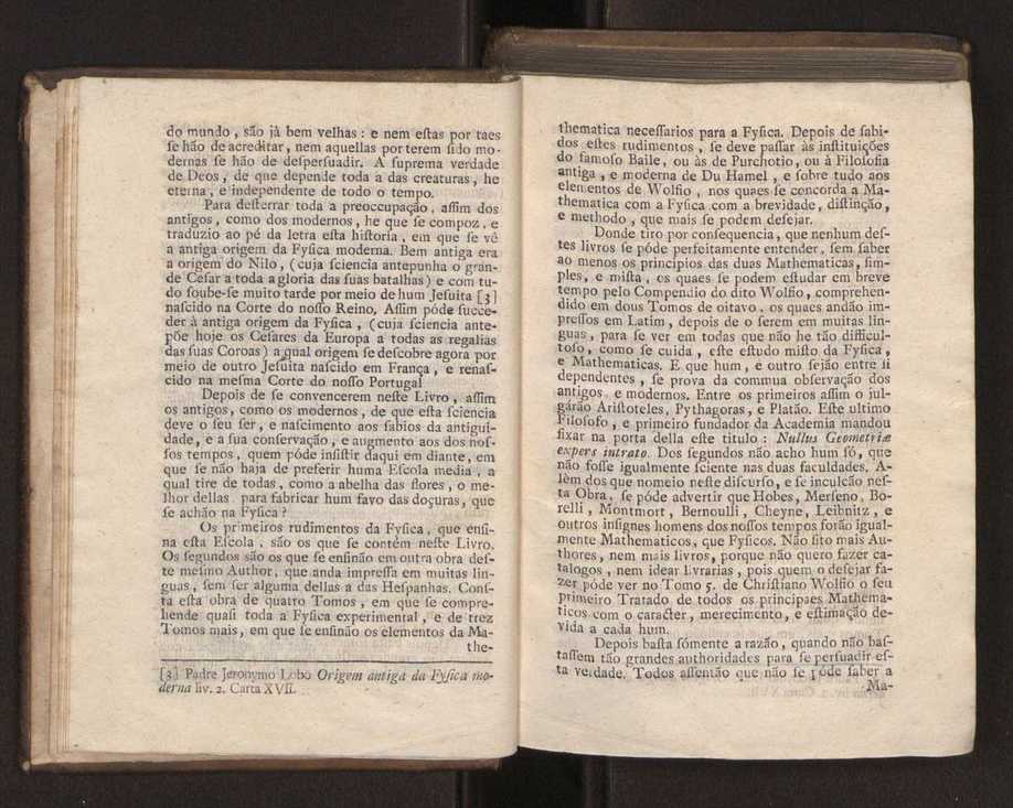 Origem antiga da fysica moderna : em que se v pelos discursos de diversas cartas o que a Fysica moderna tem de comum com a antiga ; o grau de perfeio da Fysica moderna sobre a antiga e os meios que tem levado a Fysica a este gro de perfeio. Vol. 1 9