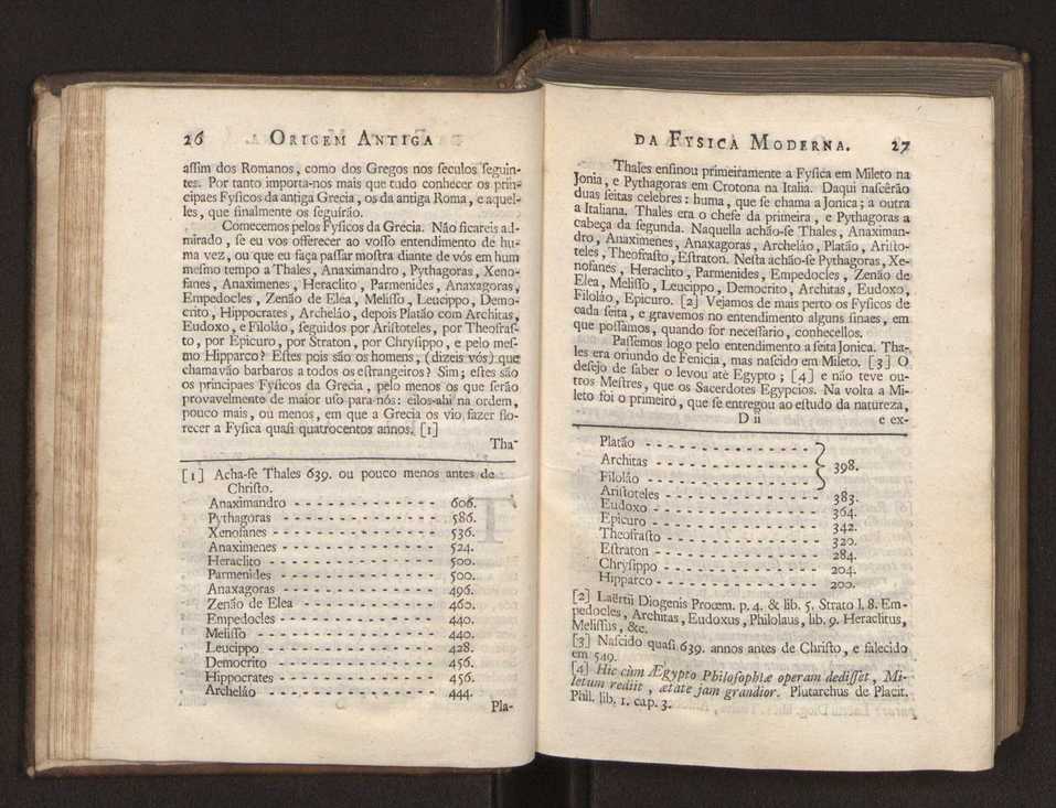 Origem antiga da fysica moderna : em que se v pelos discursos de diversas cartas o que a Fysica moderna tem de comum com a antiga ; o grau de perfeio da Fysica moderna sobre a antiga e os meios que tem levado a Fysica a este gro de perfeio. Vol. 1 32