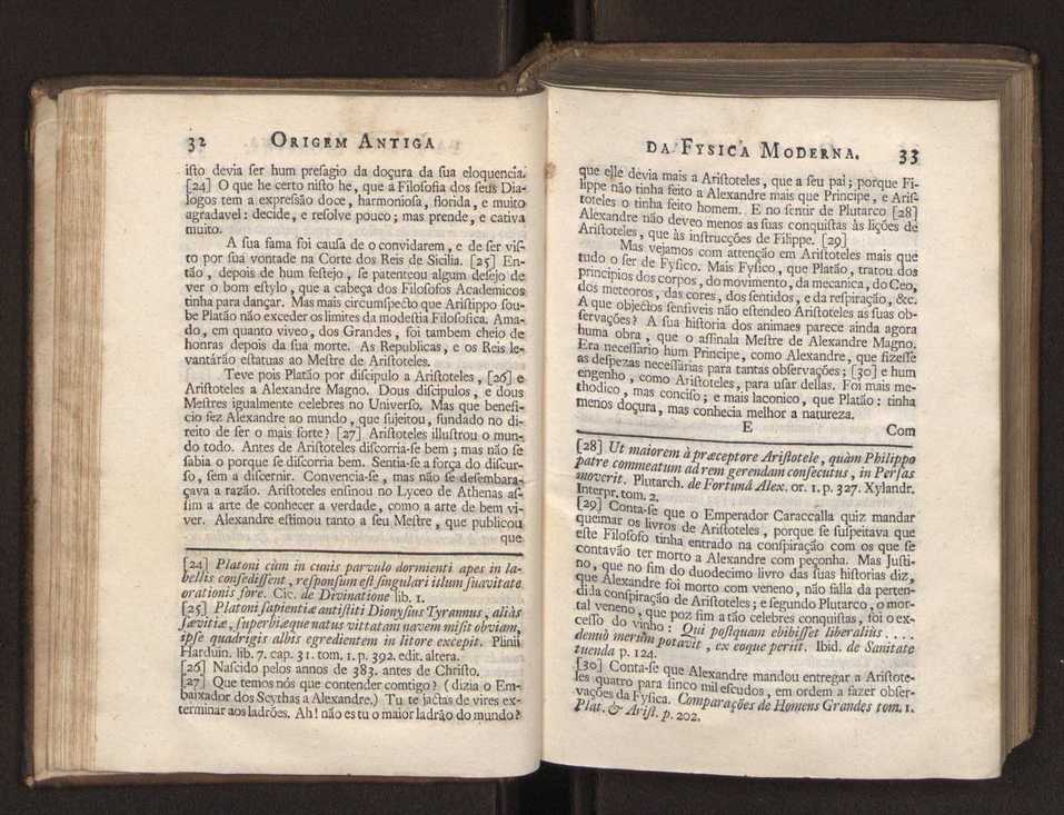 Origem antiga da fysica moderna : em que se v pelos discursos de diversas cartas o que a Fysica moderna tem de comum com a antiga ; o grau de perfeio da Fysica moderna sobre a antiga e os meios que tem levado a Fysica a este gro de perfeio. Vol. 1 35