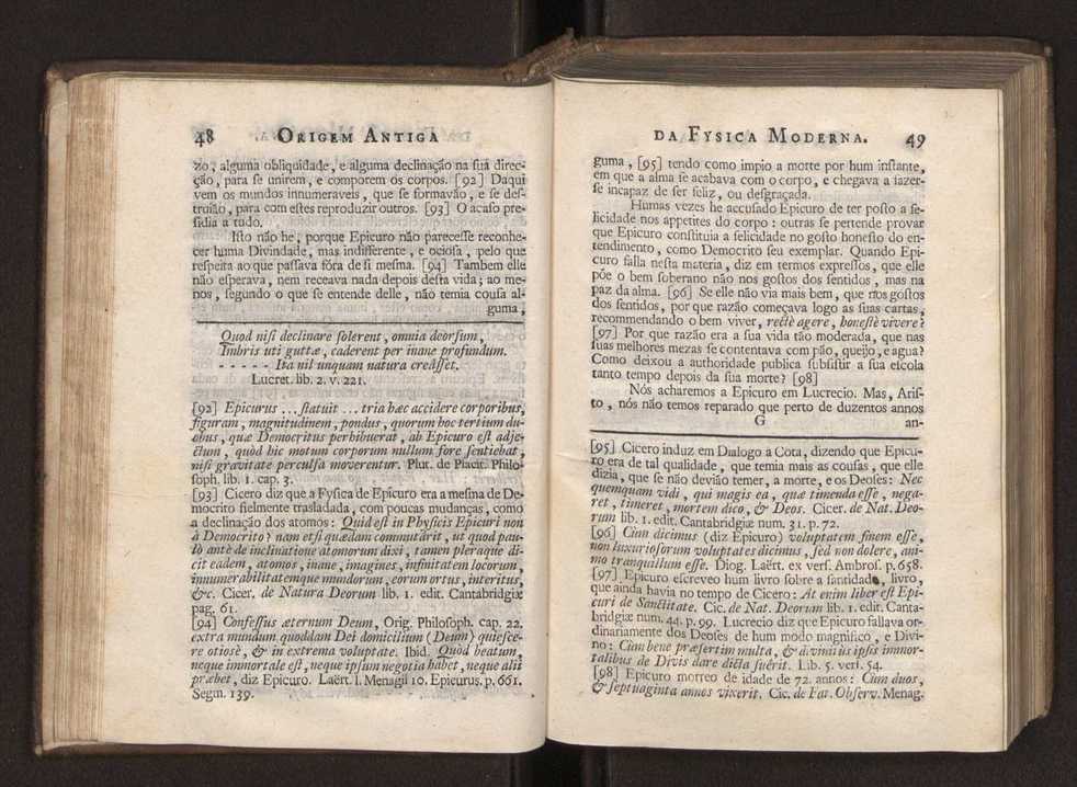 Origem antiga da fysica moderna : em que se v pelos discursos de diversas cartas o que a Fysica moderna tem de comum com a antiga ; o grau de perfeio da Fysica moderna sobre a antiga e os meios que tem levado a Fysica a este gro de perfeio. Vol. 1 43