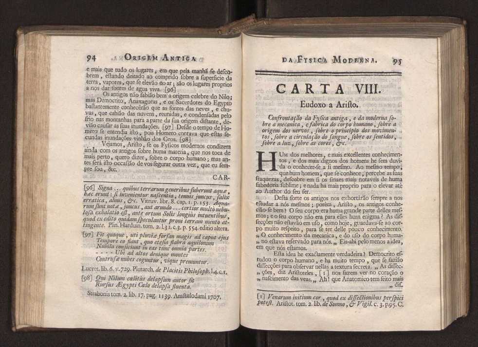 Origem antiga da fysica moderna : em que se v pelos discursos de diversas cartas o que a Fysica moderna tem de comum com a antiga ; o grau de perfeio da Fysica moderna sobre a antiga e os meios que tem levado a Fysica a este gro de perfeio. Vol. 1 66