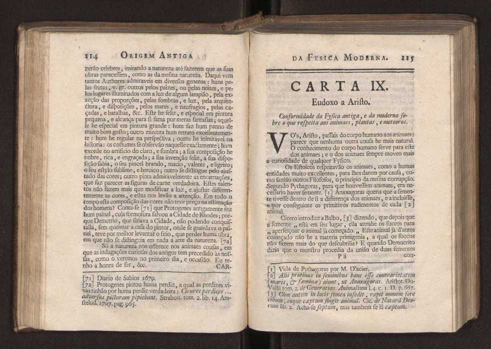 Origem antiga da fysica moderna : em que se v pelos discursos de diversas cartas o que a Fysica moderna tem de comum com a antiga ; o grau de perfeio da Fysica moderna sobre a antiga e os meios que tem levado a Fysica a este gro de perfeio. Vol. 1 76