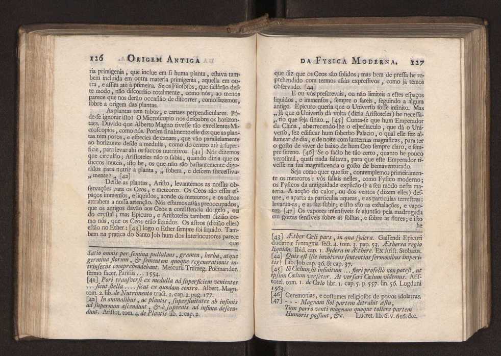 Origem antiga da fysica moderna : em que se v pelos discursos de diversas cartas o que a Fysica moderna tem de comum com a antiga ; o grau de perfeio da Fysica moderna sobre a antiga e os meios que tem levado a Fysica a este gro de perfeio. Vol. 1 82