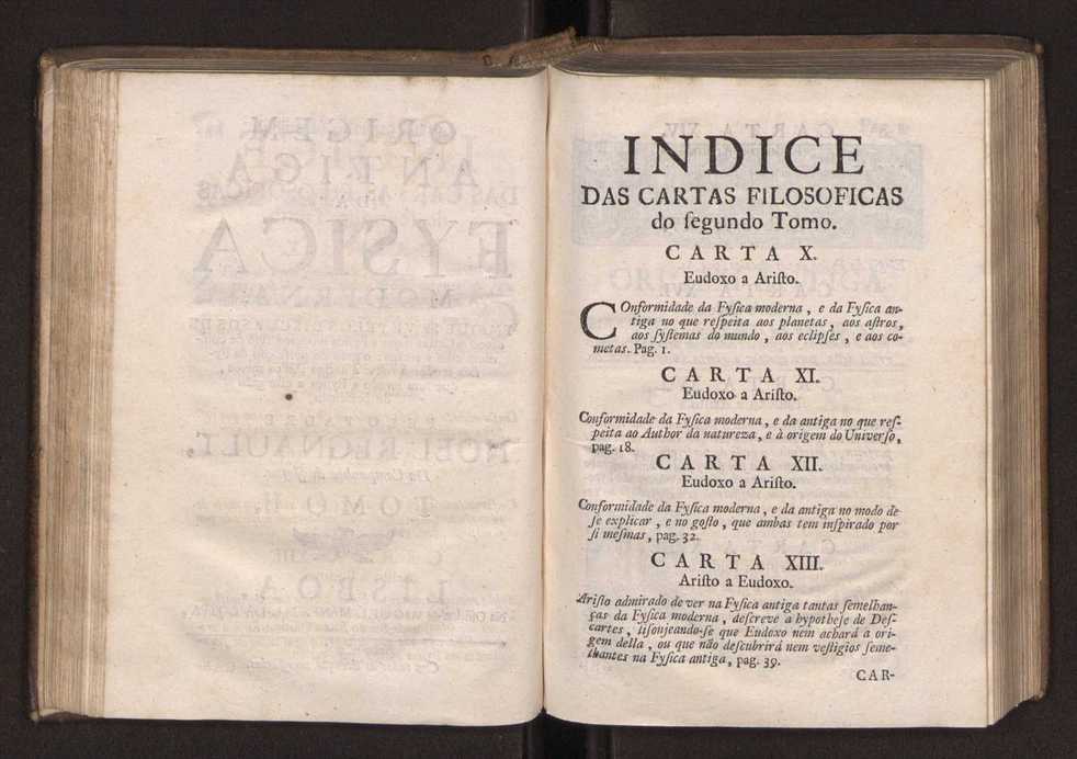 Origem antiga da fysica moderna : em que se v pelos discursos de diversas cartas o que a Fysica moderna tem de comum com a antiga ; o grau de perfeio da Fysica moderna sobre a antiga e os meios que tem levado a Fysica a este gro de perfeio. Vol. 2 2