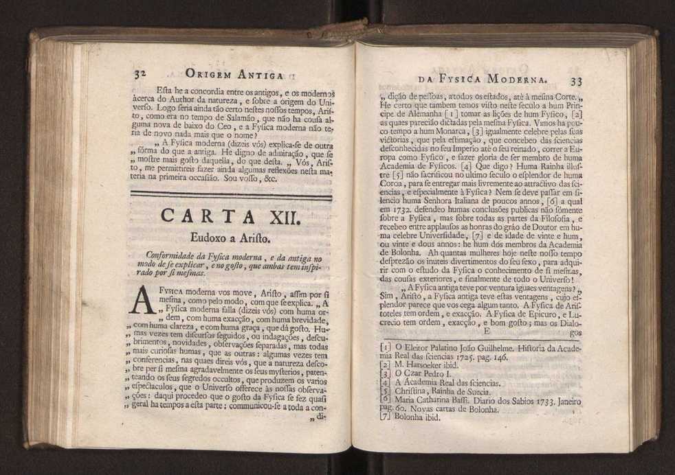 Origem antiga da fysica moderna : em que se v pelos discursos de diversas cartas o que a Fysica moderna tem de comum com a antiga ; o grau de perfeio da Fysica moderna sobre a antiga e os meios que tem levado a Fysica a este gro de perfeio. Vol. 2 19