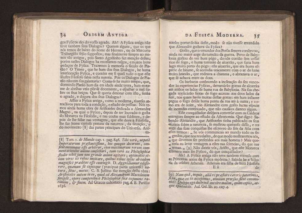 Origem antiga da fysica moderna : em que se v pelos discursos de diversas cartas o que a Fysica moderna tem de comum com a antiga ; o grau de perfeio da Fysica moderna sobre a antiga e os meios que tem levado a Fysica a este gro de perfeio. Vol. 2 20