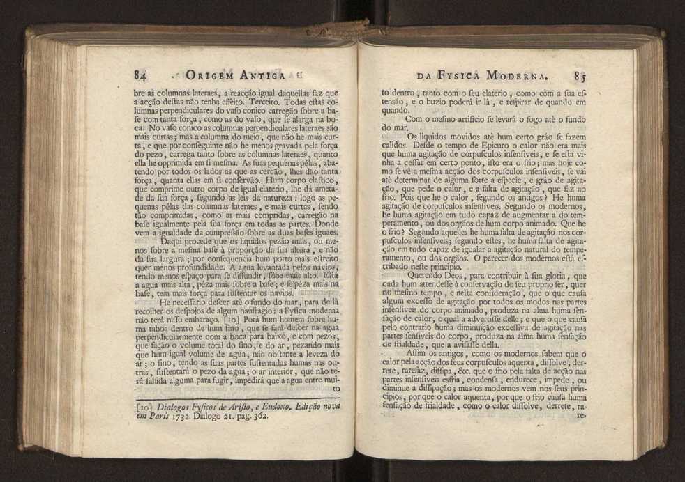 Origem antiga da fysica moderna : em que se v pelos discursos de diversas cartas o que a Fysica moderna tem de comum com a antiga ; o grau de perfeio da Fysica moderna sobre a antiga e os meios que tem levado a Fysica a este gro de perfeio. Vol. 2 45