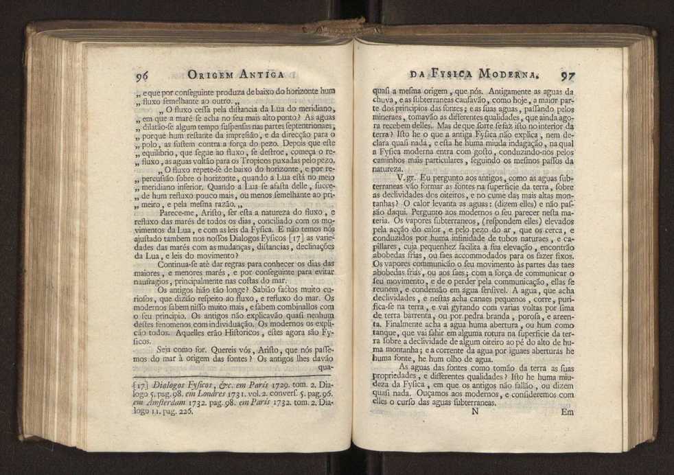 Origem antiga da fysica moderna : em que se v pelos discursos de diversas cartas o que a Fysica moderna tem de comum com a antiga ; o grau de perfeio da Fysica moderna sobre a antiga e os meios que tem levado a Fysica a este gro de perfeio. Vol. 2 51