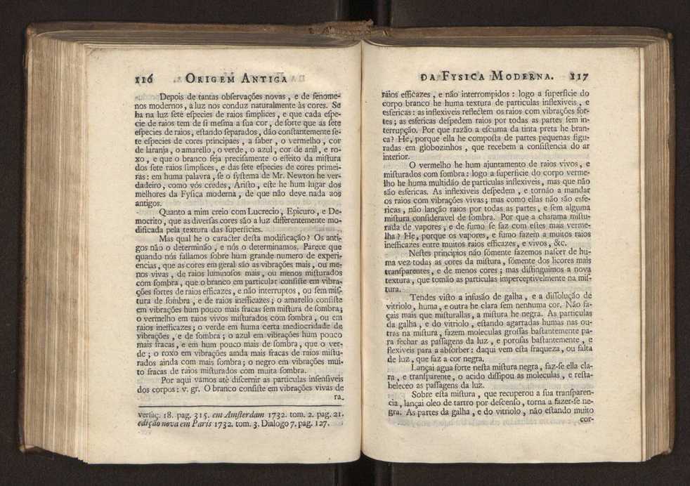 Origem antiga da fysica moderna : em que se v pelos discursos de diversas cartas o que a Fysica moderna tem de comum com a antiga ; o grau de perfeio da Fysica moderna sobre a antiga e os meios que tem levado a Fysica a este gro de perfeio. Vol. 2 61