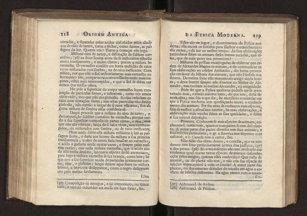 Origem antiga da fysica moderna : em que se v pelos discursos de diversas cartas o que a Fysica moderna tem de comum com a antiga ; o grau de perfeio da Fysica moderna sobre a antiga e os meios que tem levado a Fysica a este gro de perfeio. Vol. 2 62