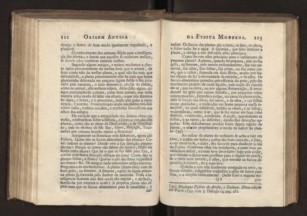 Origem antiga da fysica moderna : em que se v pelos discursos de diversas cartas o que a Fysica moderna tem de comum com a antiga ; o grau de perfeio da Fysica moderna sobre a antiga e os meios que tem levado a Fysica a este gro de perfeio. Vol. 2 64