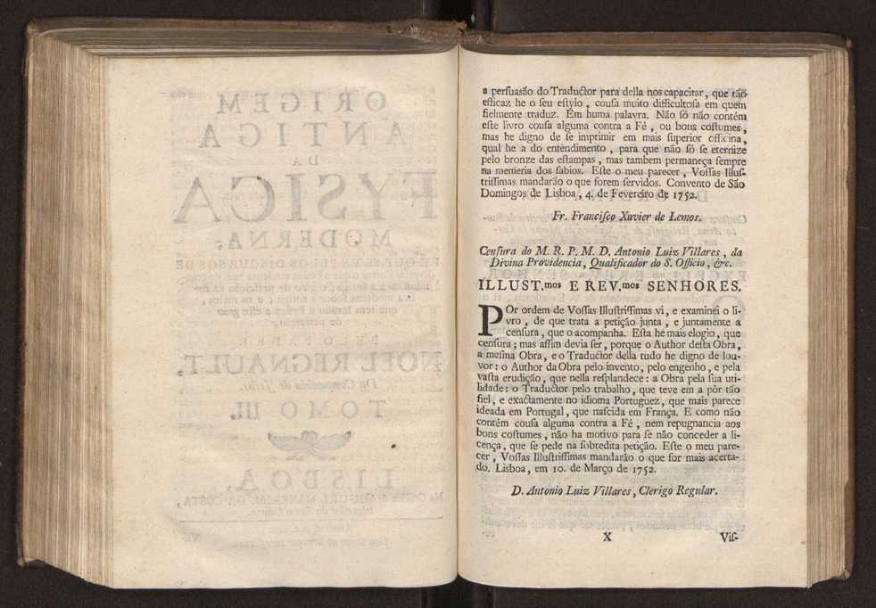 Origem antiga da fysica moderna : em que se v pelos discursos de diversas cartas o que a Fysica moderna tem de comum com a antiga ; o grau de perfeio da Fysica moderna sobre a antiga e os meios que tem levado a Fysica a este gro de perfeio. Vol. 3 2