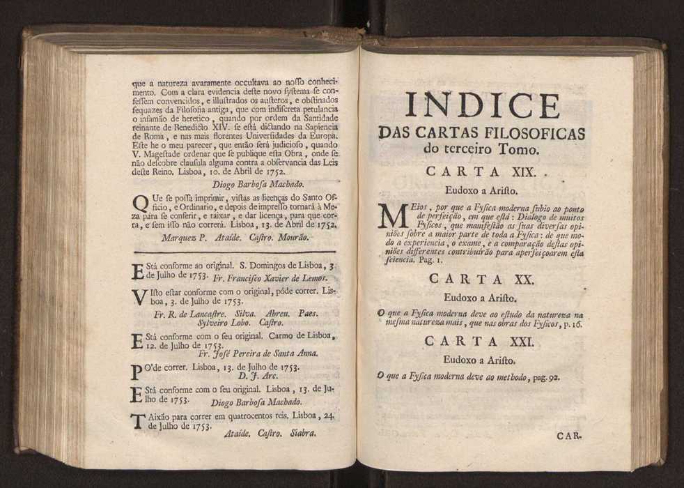 Origem antiga da fysica moderna : em que se v pelos discursos de diversas cartas o que a Fysica moderna tem de comum com a antiga ; o grau de perfeio da Fysica moderna sobre a antiga e os meios que tem levado a Fysica a este gro de perfeio. Vol. 3 4