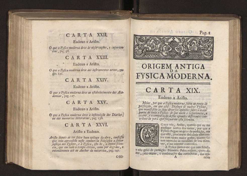 Origem antiga da fysica moderna : em que se v pelos discursos de diversas cartas o que a Fysica moderna tem de comum com a antiga ; o grau de perfeio da Fysica moderna sobre a antiga e os meios que tem levado a Fysica a este gro de perfeio. Vol. 3 5