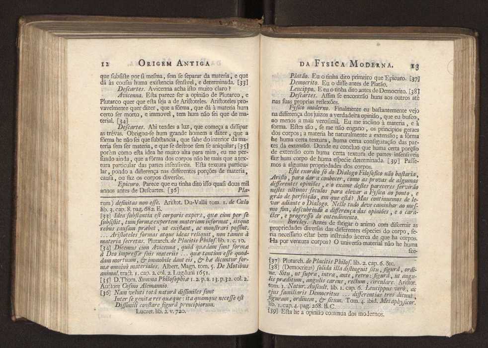 Origem antiga da fysica moderna : em que se v pelos discursos de diversas cartas o que a Fysica moderna tem de comum com a antiga ; o grau de perfeio da Fysica moderna sobre a antiga e os meios que tem levado a Fysica a este gro de perfeio. Vol. 3 11