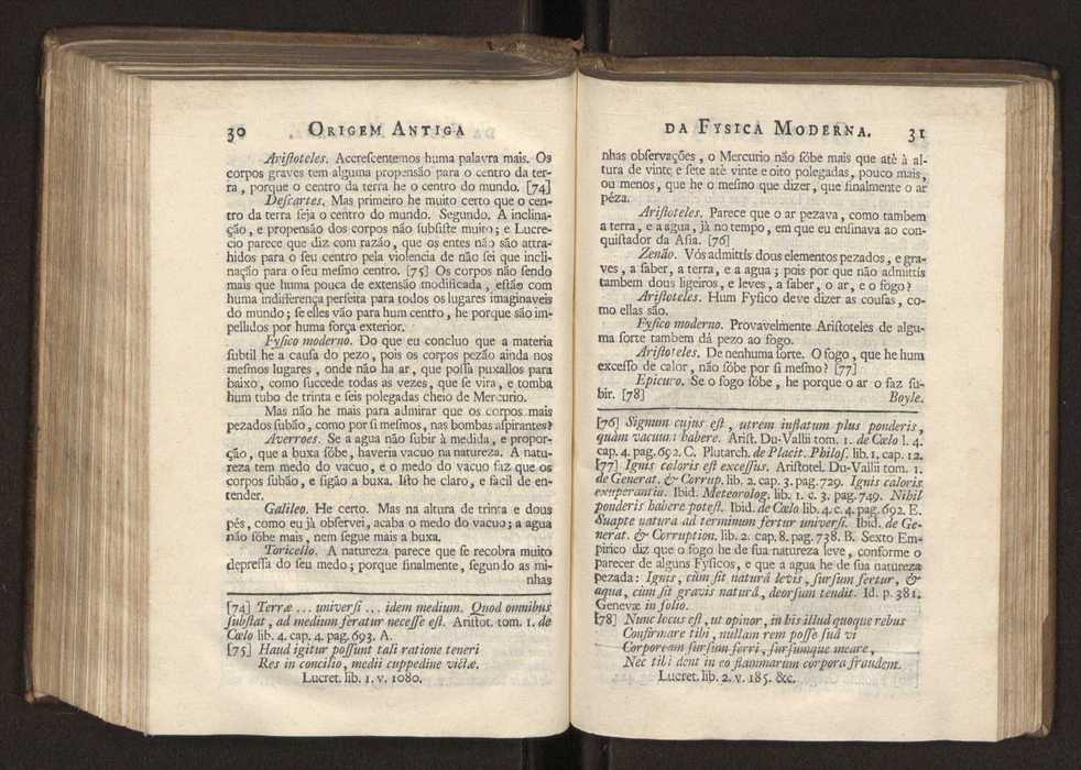 Origem antiga da fysica moderna : em que se v pelos discursos de diversas cartas o que a Fysica moderna tem de comum com a antiga ; o grau de perfeio da Fysica moderna sobre a antiga e os meios que tem levado a Fysica a este gro de perfeio. Vol. 3 20