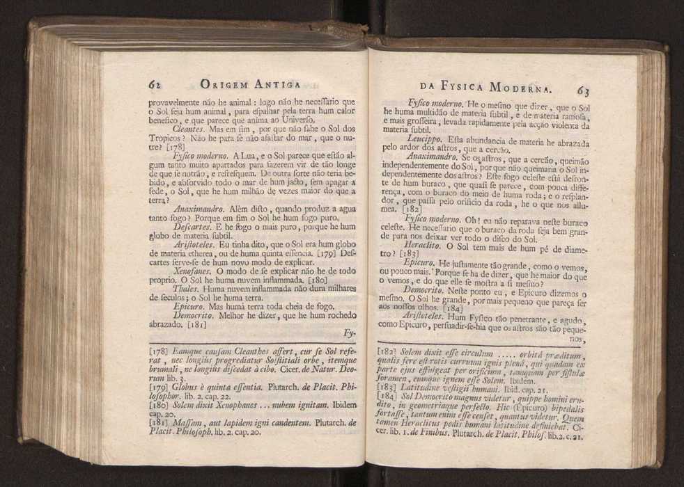 Origem antiga da fysica moderna : em que se v pelos discursos de diversas cartas o que a Fysica moderna tem de comum com a antiga ; o grau de perfeio da Fysica moderna sobre a antiga e os meios que tem levado a Fysica a este gro de perfeio. Vol. 3 36