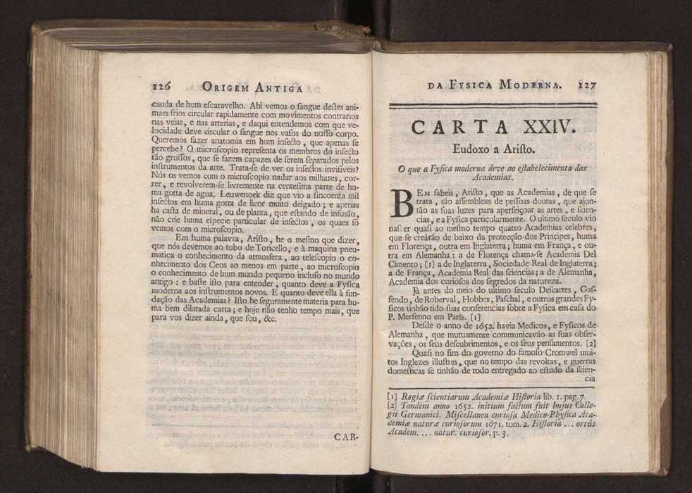 Origem antiga da fysica moderna : em que se v pelos discursos de diversas cartas o que a Fysica moderna tem de comum com a antiga ; o grau de perfeio da Fysica moderna sobre a antiga e os meios que tem levado a Fysica a este gro de perfeio. Vol. 3 68