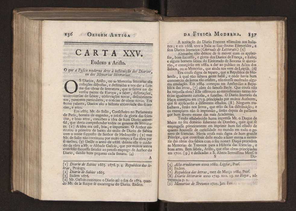 Origem antiga da fysica moderna : em que se v pelos discursos de diversas cartas o que a Fysica moderna tem de comum com a antiga ; o grau de perfeio da Fysica moderna sobre a antiga e os meios que tem levado a Fysica a este gro de perfeio. Vol. 3 73