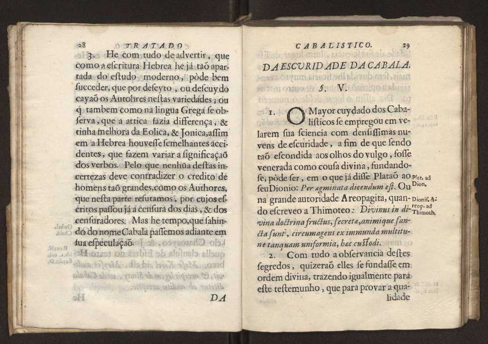 Tratado da sciencia cabala, ou noticia da arte cabalistica. Composto por Dom Francisco Manoel de Mello. Obra posthuma. dedicado ao illustrissimo senhor D. Fran.co Caetano Mascarenhas, prior mr de Aviz, do Conselho de S. Magestade, &c. por Mathias Pereyra da Silva 23